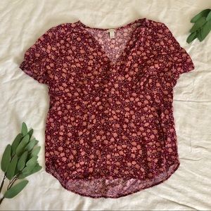 hinge surplice floral top